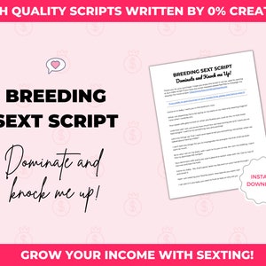Breeding Sext Script, Pregnant Sexting Script, Adult Model, Onlyfans Sexting Scripts, Fetish, Taboo, OnlyFans Fansly Video Scripts