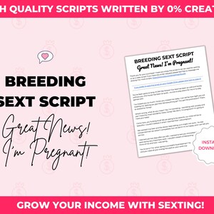Breeding Sext Script, Pregnant Sexting Script, Adult Model, Onlyfans Sexting Scripts, Fetish, Taboo, OnlyFans Fansly Video Scripts