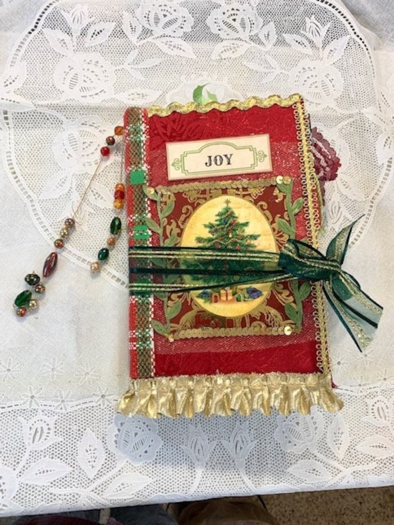 Christmas journal, Handmade Journal, Memory Book, Vintage & Modern Christmas, Junk Journal, Christmas Planner, Santa, Angels, Digital Prints
