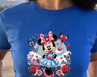 Koszulka Minnie Mouse Baby, Koszulka Disney Minnie, Koszulka w kratkę Minnie, Koszulki z prezentami Disney, Koszulki Disney dla dzieci, Koszulka Minnie
