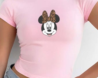 Minnie Maus Baby T-Shirt, Disney Minnie Baby T-Shirt, Minnie karierte Shirt, Disney Geschenk Shirts, Disney Shirts Kinder, Disney Girly Shirt