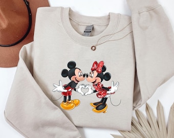 Mickey Minnie Liebe Sweatshirt, Disney Valentinstag Geschenk für sie und ihn Shirt, Mickey Minnie Paar Shirt, Disney Paar T-Shirt