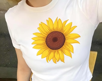 Sunflower Graphic Tee, Floral Garden Shirt