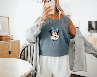 Comfort Colors Minnie Mouse Tank Top, Cute Disney Mom Top, Minnie Mouse Shirt, Women Shirt
