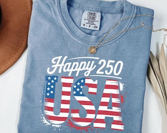 Comfort Colors 250th Anniversary USA T-Shirt, Vintage Independence Day Tee
