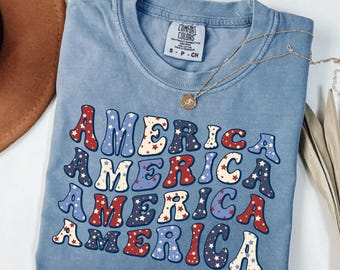 Comfort kleuren Amerika shirt 4 juli tshirt Independence Day shirt USA shirt patriottische shirt voor Fourth of July Tee