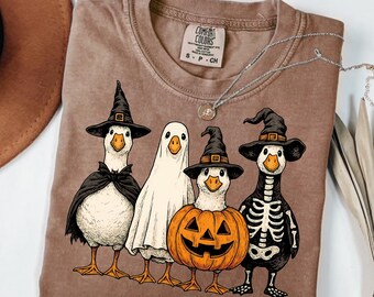 Just a Spooky Goose Halloween Tshirt,Funny Halloween Goose Shirt,Goose in Halloween Costumes Shirt,Cute Horror Shirt,Spooky Goose Shirt