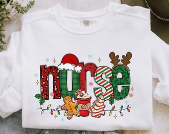 Bluza pielęgniarska Comfort Colors Christmas, koszulka dla szkoły pielęgniarskiej, świąteczna koszulka dla pielęgniarki, świąteczna koszula, świąteczna koszula dla pielęgniarki 2026