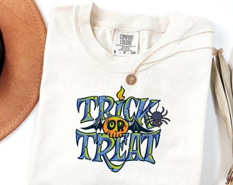 Trick or Treat  Comfort Color Shirt, Funny Halloween TShirt, Halloween Shirt, Halloween Shirt,Halloween Trick Or Treat, Halloween Gift