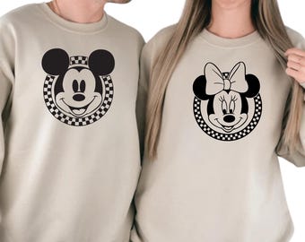 Bluza z Myszką Miki i Minnie, Koszulka dla par Disney, Koszulka rodzinna Disney, Koszulka Disney na zamówienie, Dopasowana koszulka Disney, Koszulka Disneyworld