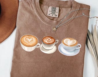 Comfort Colors® Kaffee Shirt, Kaffee Liebhaber Geschenk, Retro Kaffee Shirt, Kaffee Tshirt, trendiges T-Shirt