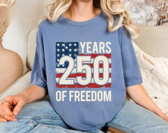 Comfort Colors 250th Anniversary USA T-Shirt, Vintage Birthday Tee