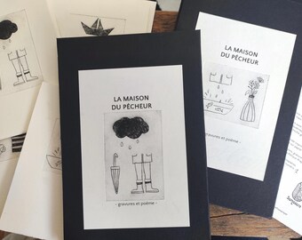 La maison du pêcheur - leporello - gravures à l'eau forte et aquatinte, poème