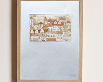 Vieille ville - Gravure à l'eau forte et aquatinte