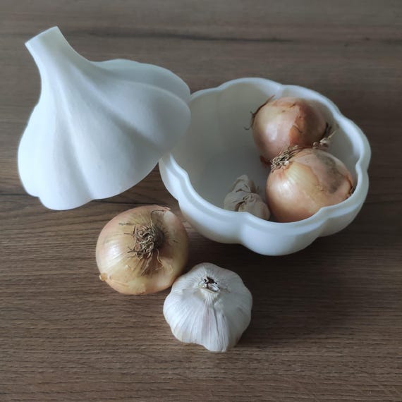 Knoblauch-Aufbewahrungsbox in Knollenform – dekorative Vorratsdose aus 3D-Druck