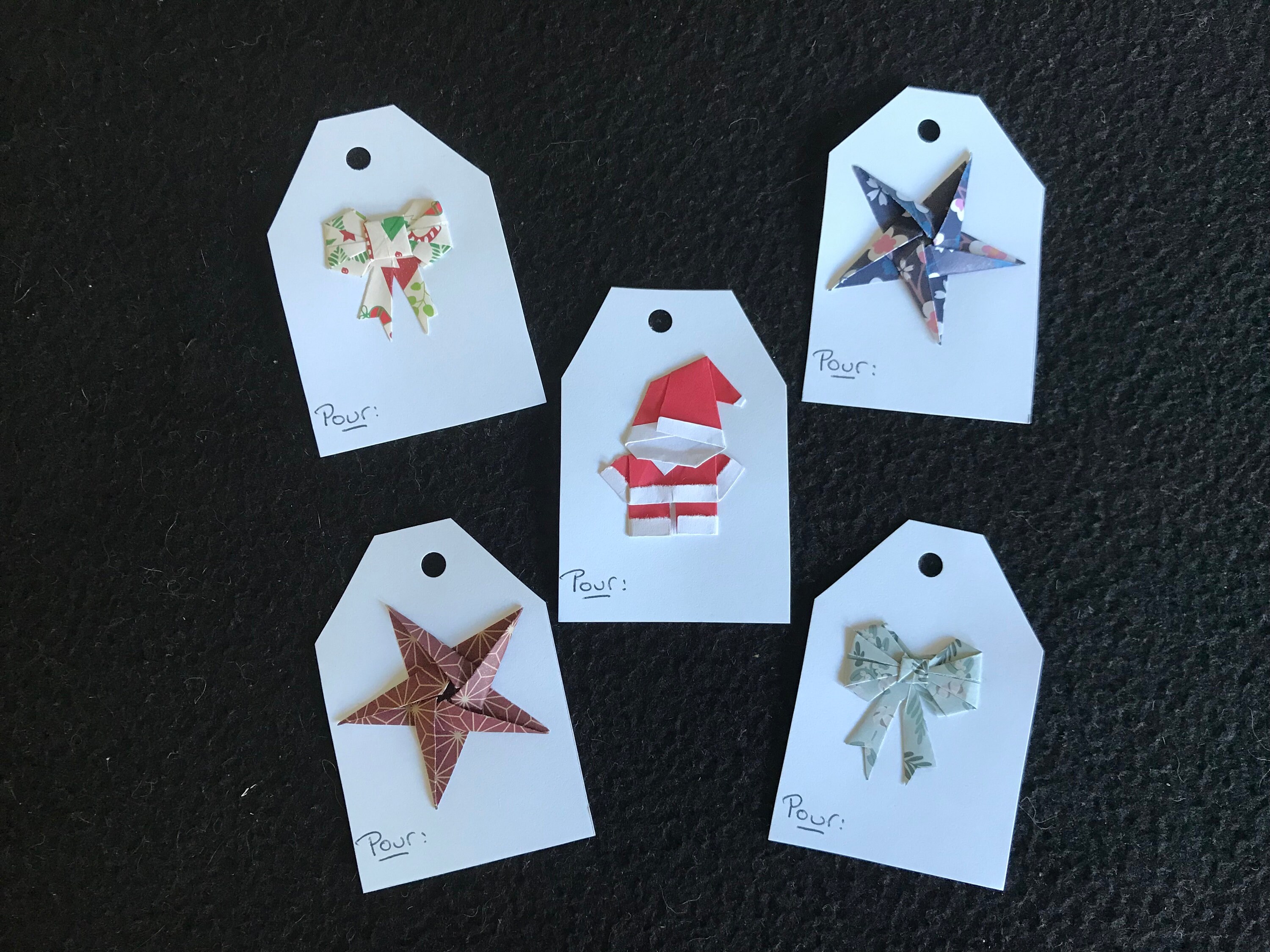 Lot 20 Étiquettes Cadeau Origami