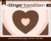 Twitch Pink Brown Animated Heart Stinger Scene Transition | Streamer Kawaii Cute Overlay Valentine Soft Aesthetic Cottagecore Pastel