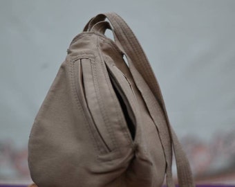 Beautiful light brown hand made  cotton japa bag, chanting bag, prayer bag,holy things spiritual things only bag