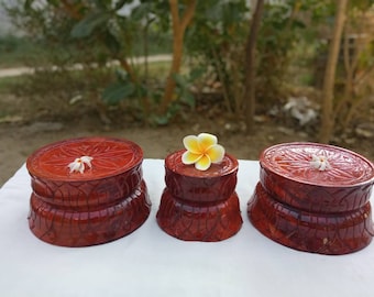 Beautiful hand made wooden lotus stand set( three piece) for jagannath baladev suvadra