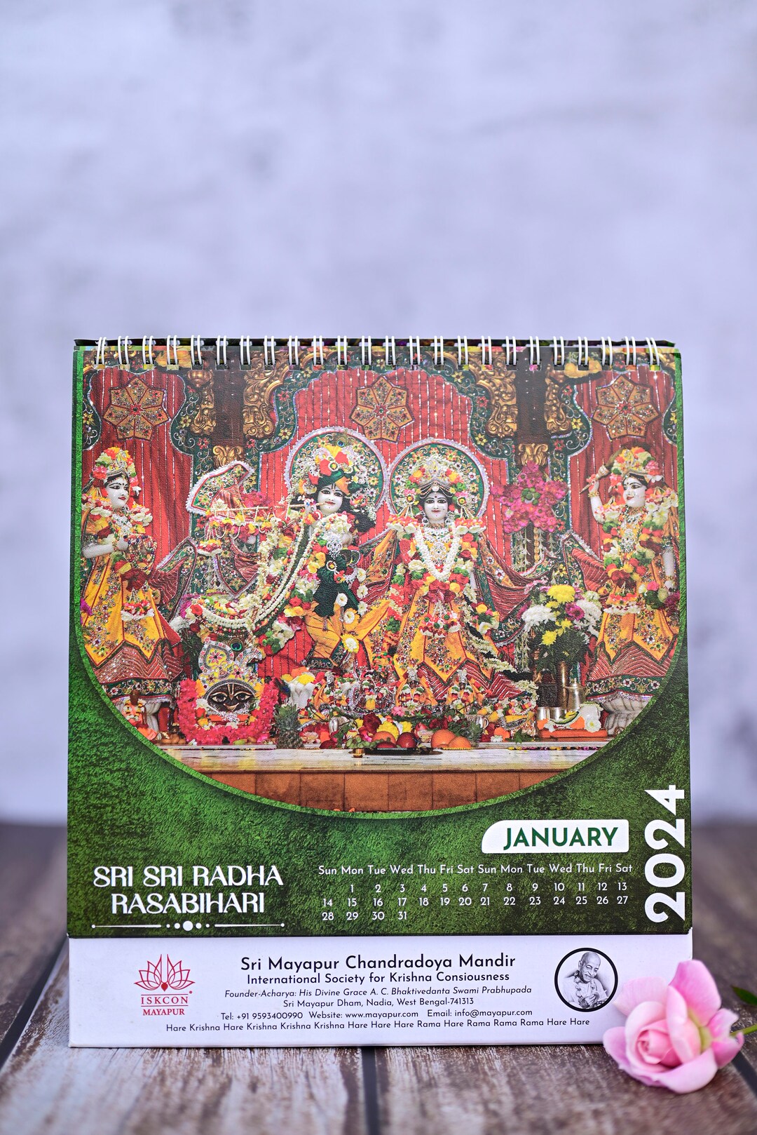 Beautiful Iskcon Table/ Desk Calendar for the Year 2024. Size 10x9
