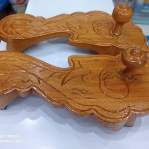 Beautiful wooden paduka for yogis abd devotees, handmade, good quality. Premium quality slippers. Size- 11.5  US size