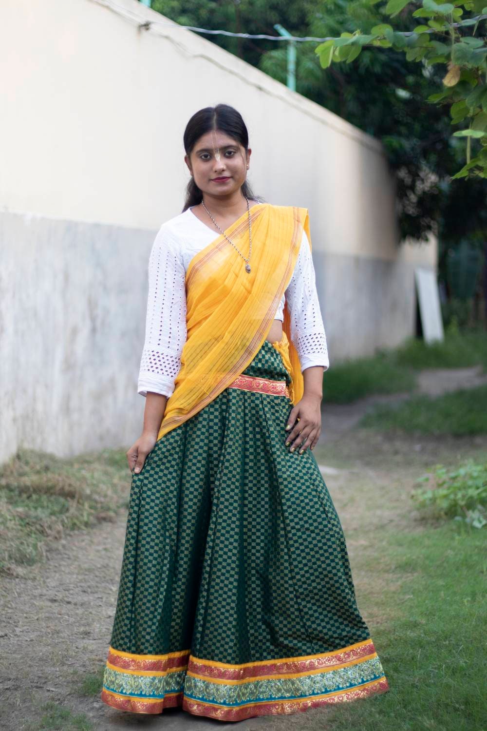 Ethnic Pink Brocade Silk Blouse with Green Silk Skirt  Traditional Pattu  Pavadai The Nesavu  The Nesavu