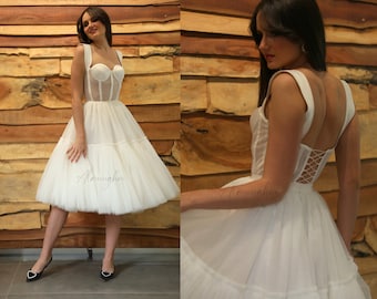 Short wedding dress, mini wedding dress, tulle wedding dress, second wedding dress, Holidays tulle outfit, tulle skirt , tier tulle  SYDNEY