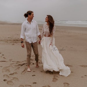 Bridal skirt , Ivory chiffon skirt , lightweight bridal skirt , bohemian bridal skirt /Minimalist wedding dress , Beach Wedding Dress   ISLA