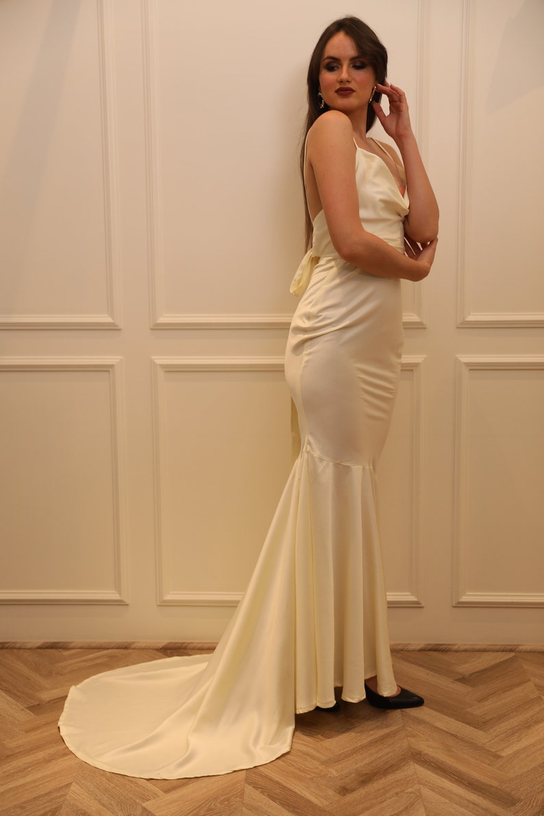 Backless Wedding Dress Low Back Boho Bridal Dress Civil - Etsy