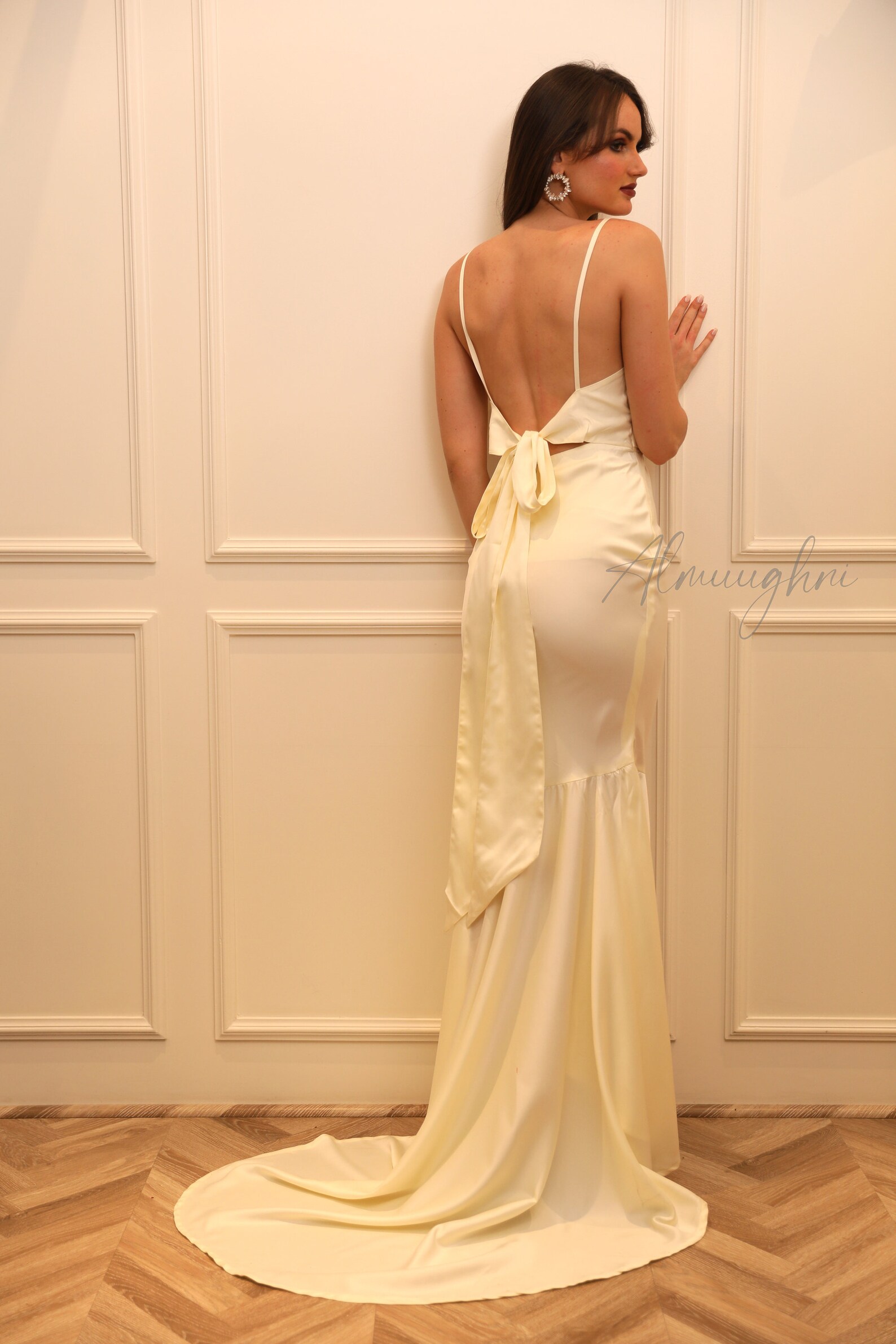 Backless Wedding Dress Low Back Boho Bridal Dress Civil Etsy