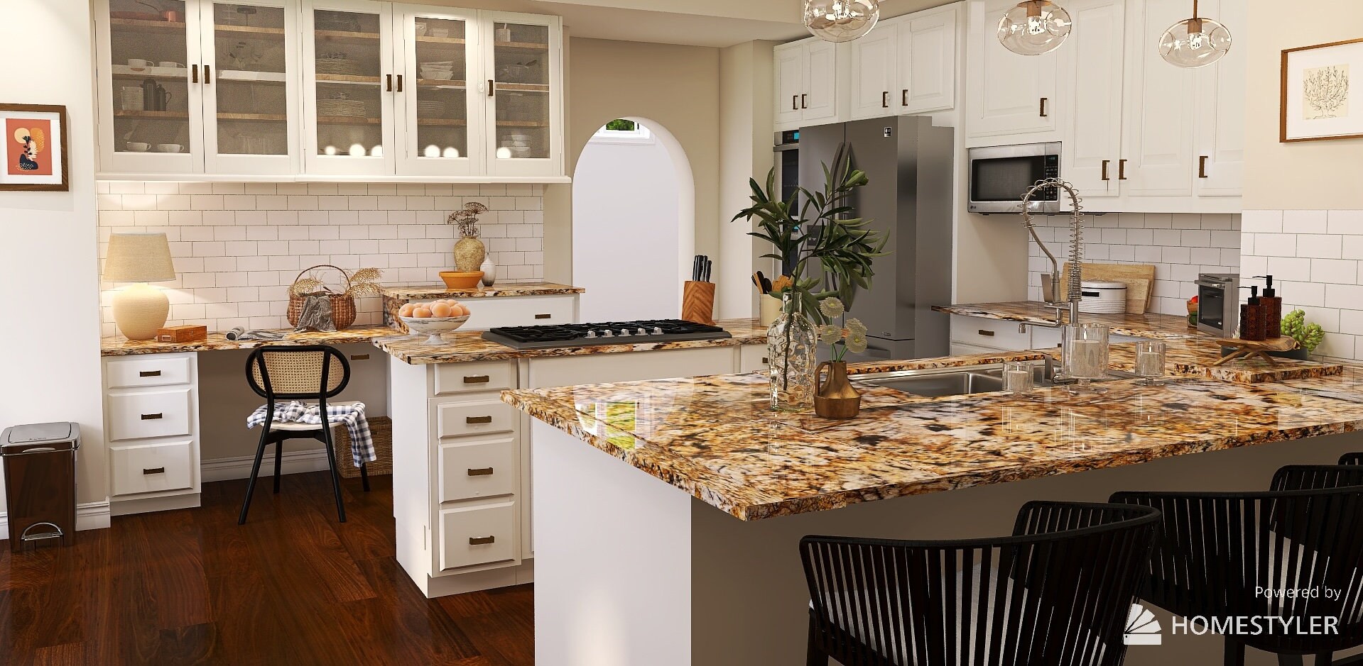 3D Kitchen Rendering Design. Includes Small Kitchen Nookmade to Order ...