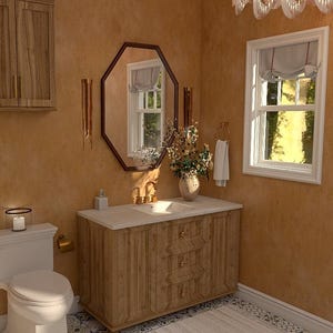 From-scratch, Made to Order Half-Bathroom/Powder Room Design--With mood board/design board, or rendering. Online, full service design.