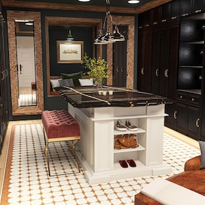 Conception de grande armoire sur mesure, à partir de zéro - Avec mood board/design board ou rendu 3D. Service complet de conception en ligne pour tous les budgets.