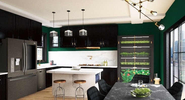 3D Kitchen Rendering Design. Includes Small Kitchen Nookmade to Order ...