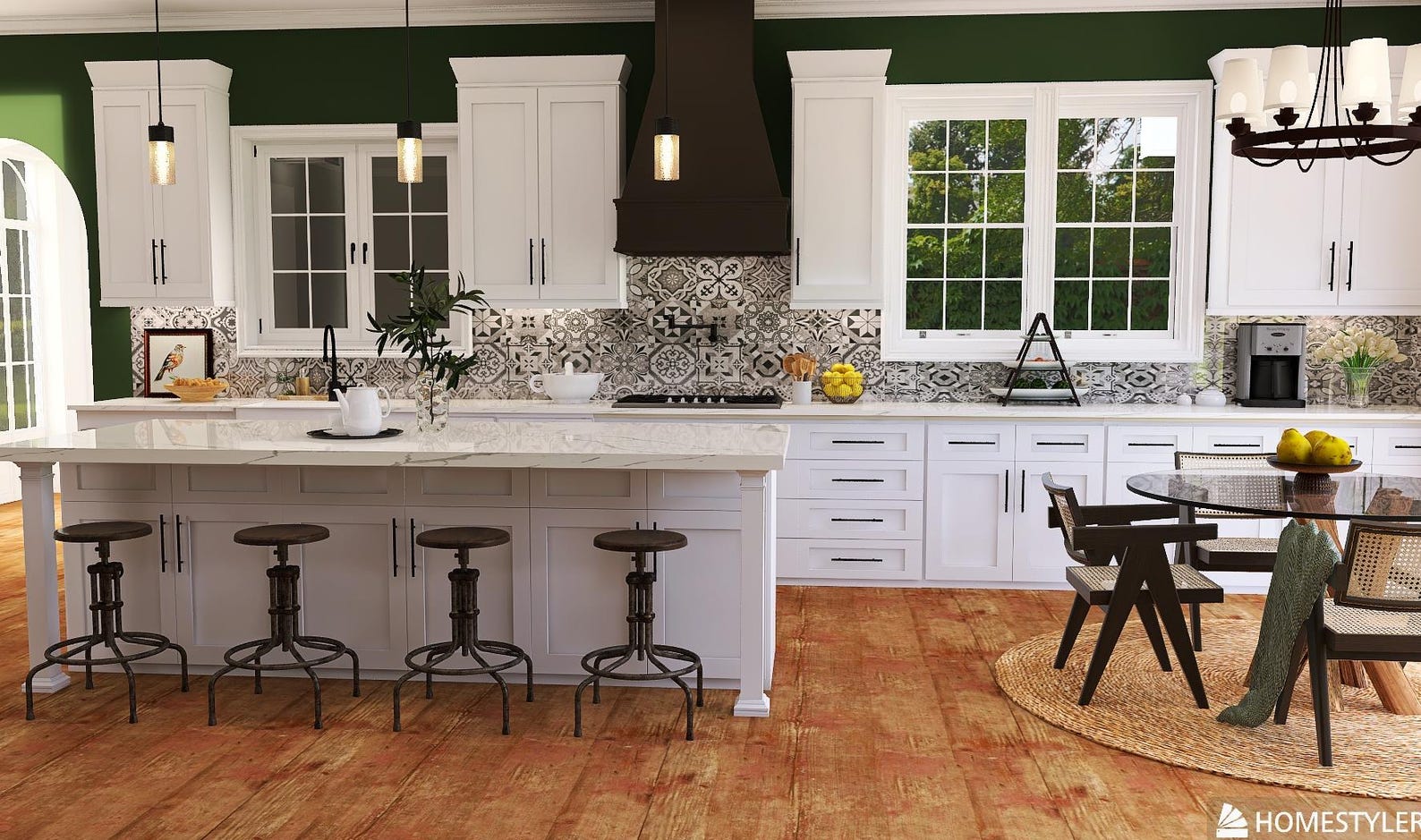 3D Kitchen Rendering Design. Includes Small Kitchen Nook--made to Order ...