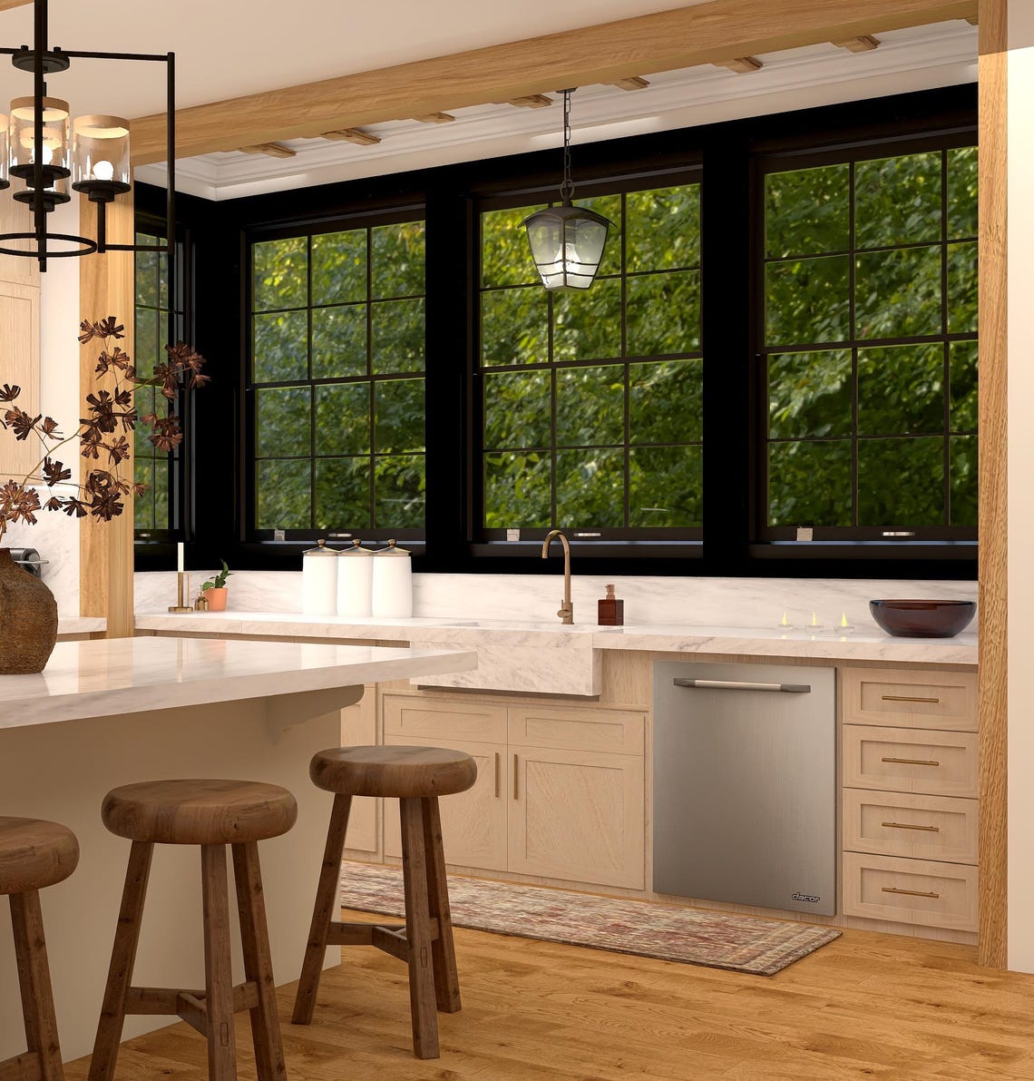 3D Kitchen Rendering Design. Includes Small Kitchen Nook--made to Order ...