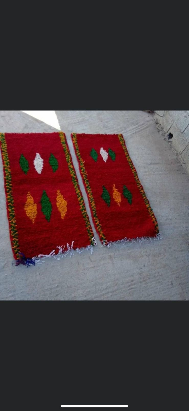 Tapis Marocain Boucherouite 1M25 X 75cm Multicolore