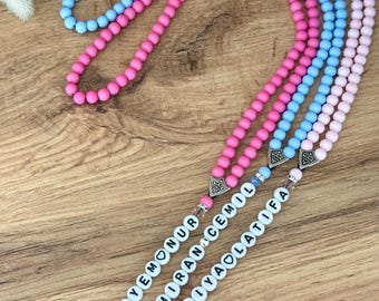 Gebetskette 99er Perlen | Tesbih | Ramadan | Eid | Personalisiert | Kristallperlen | Geschenk | Gebetsketten | Tespih | Gebetskette mit Name