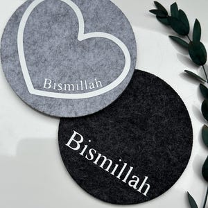Sottobicchiere in feltro Bismillah | decorazione da tavola | Personalizzato | regalo per gli ospiti | regalo | sentito | sottobicchieri