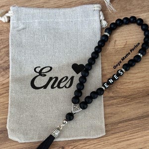 Prayer beads in matt black, Tesbih, prayer beads, personalized, gift, Islam,