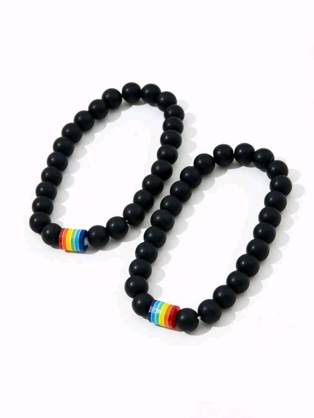 Love is Love Bracelet Beaded Rainbow Couples LGBTQ Pride Month