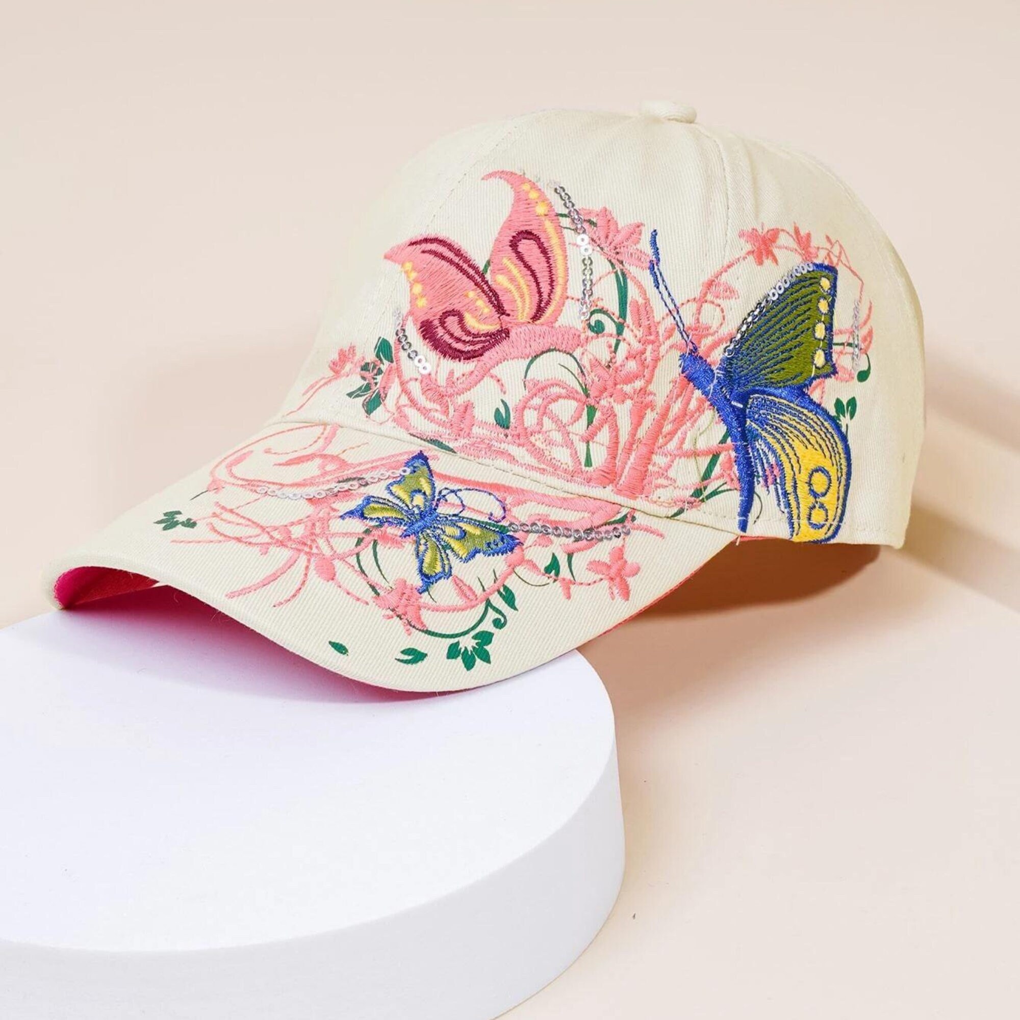 Butterfly Embroidered Baseball Cap 