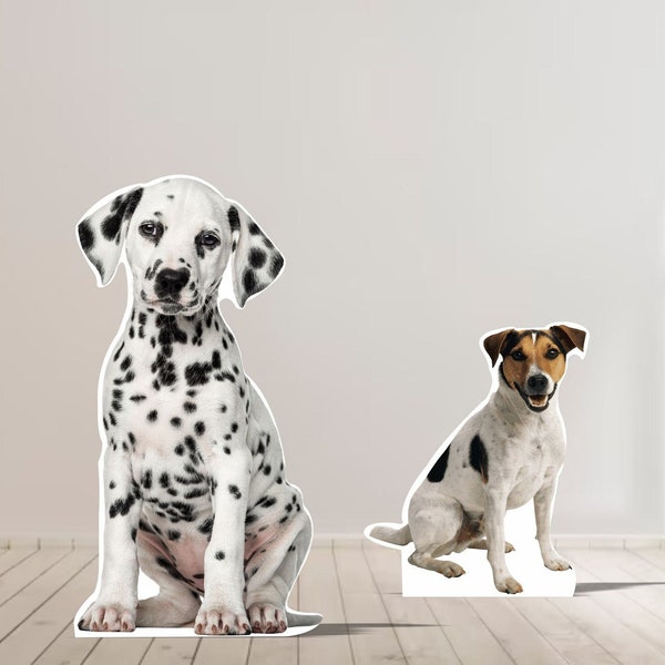Recortes de perro personalizados, perro recortado de cartón, recortes de tamaño natural de perro mascota, regalo de aniversario de eventos