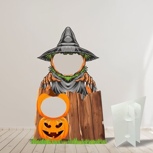 Accessoire d’épouvantail de citrouille, découpe de visage d’épouvantail, tableau photo de citrouille, carton d’épouvantail de citrouille, décor d’Halloween