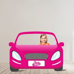 Grande décoration de voiture de poupée, Décorations de voiture roses, Supports de fête de voiture roses, Décorations de fête pour accessoire de toile de fond