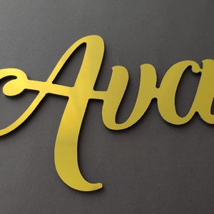 Custom Gold Name Sign, Mirror Acrylic Sign, Nursery Name Sign, Baby Name Sign
