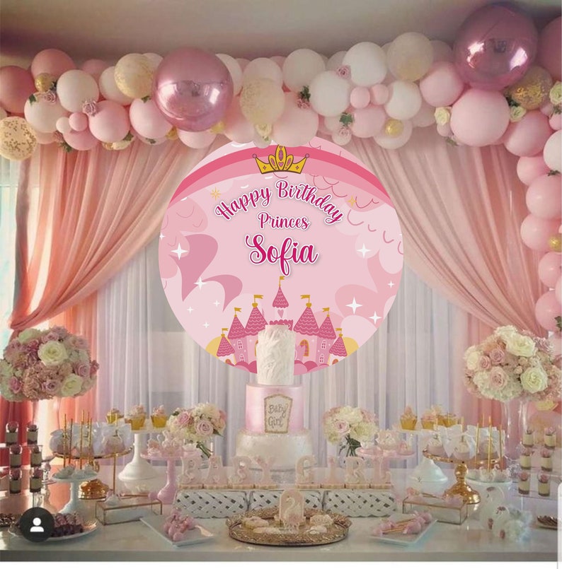 Personalized Princess Birthday Banner Princess Birthday Poster Princess Backdrop Canvas