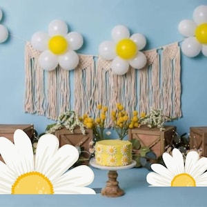 Ritagli di margherita, decorazioni per feste di compleanno Daiys, sfondo margherita
