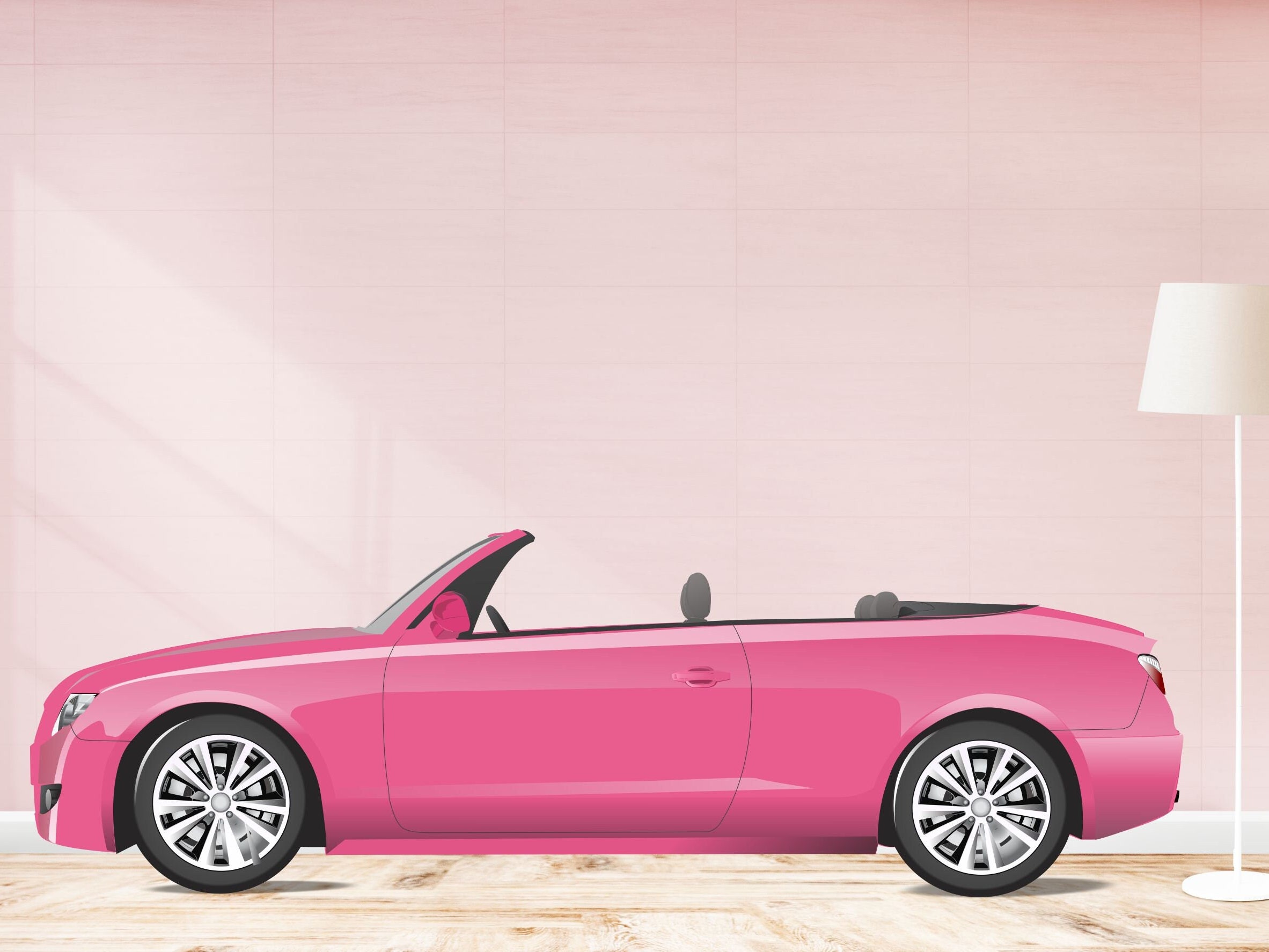 Doll Backdrop Birthday Car Decor Pink Car Cutouts Pink Car Etsy