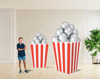 Big Popcorn Box Circus Decoration, Popcorn Box Cutouts, Carnival Party Decorations